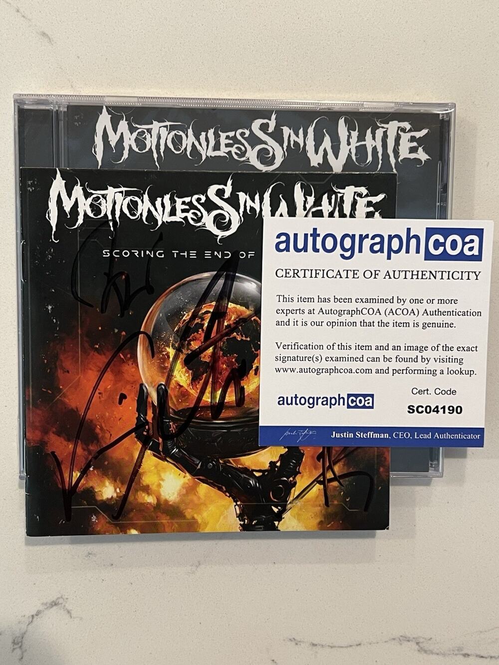 Motionless In White SIGNED Scoring The End Of The World CD COA AUTOGRAPHED #12
